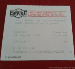 Liverpool Ticket 1992